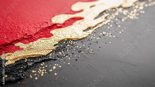 Red, Gold, Black Abstract: ...