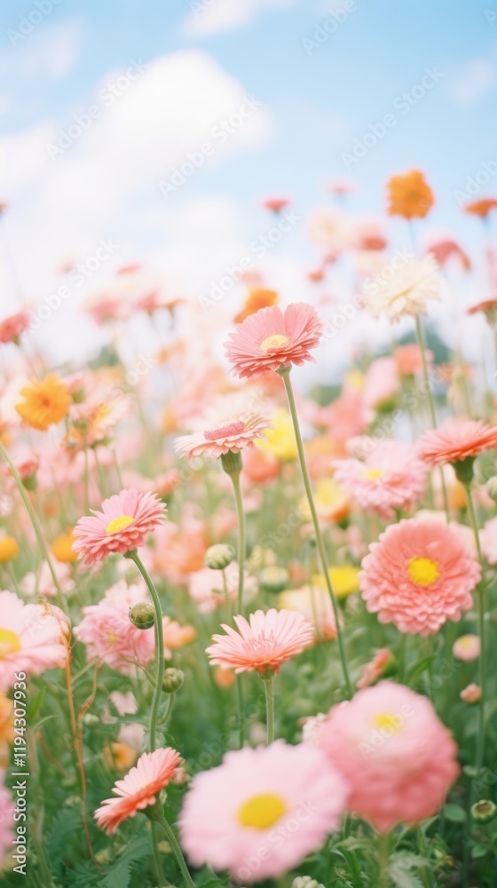 Obraz premium Summer flower field outdoors blossom nature.