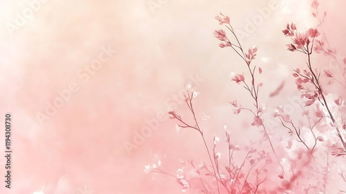 Wallpaper Mural Delicate Pink Flowers And Branches In Soft Light Torontodigital.ca