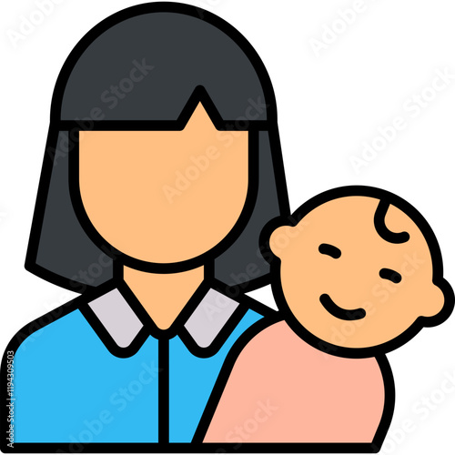 Mother lineal color icon