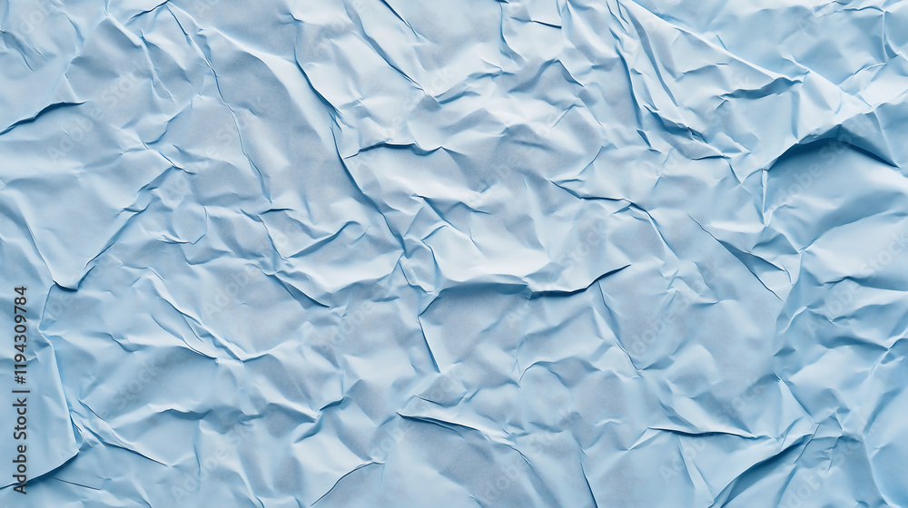 Obraz premium Powder Blue Crumpled Paper Texture With Subtle Grain and Wrinkles Perfect for Creative Backgrounds or Modern Design Elements in Artistic or Decorative Projects