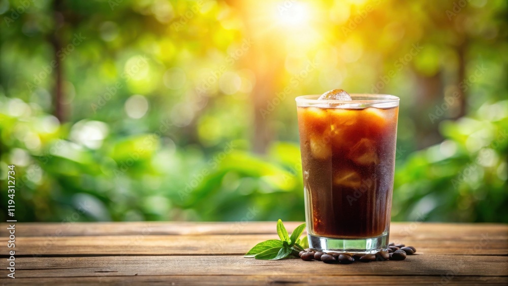 Refreshing Iced Coffee on a Sunny Day Outdoors Refreshing Iced Coffee on a Sunny Day Outdoors