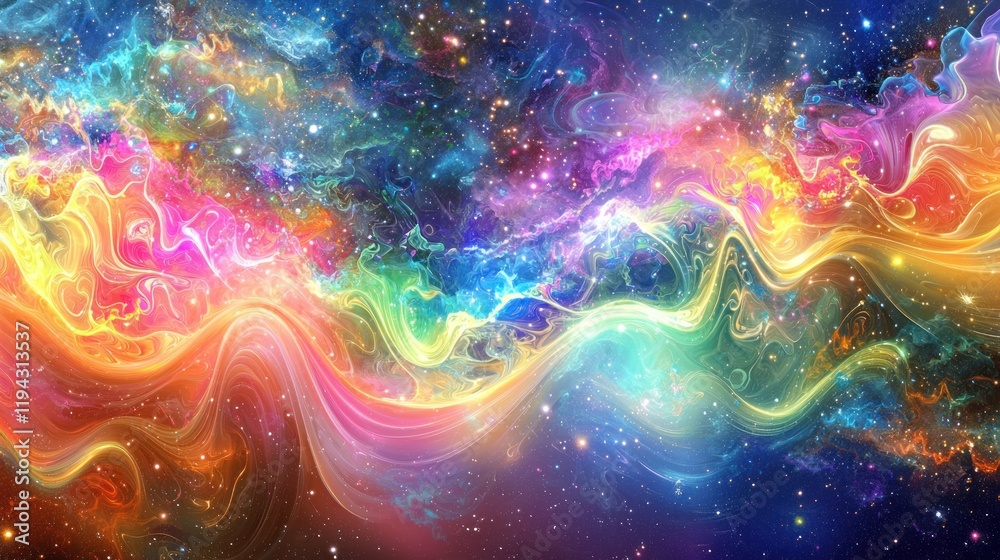 Fototapeta premium Cosmic Nebula: A Symphony of Celestial Colors