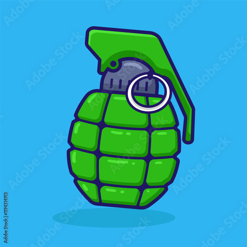 illustration cute cartoon grenade