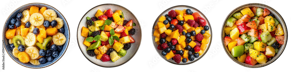 Fruit salad isolated on a white background. Mix Collection Png. Fruit salad isolated on a white background. Mix Collection Png.