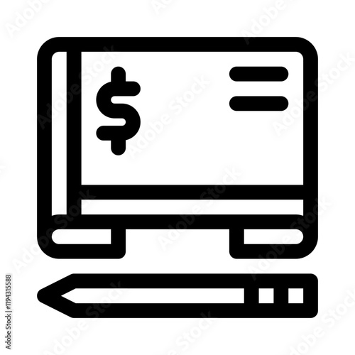 Checkbook line icon