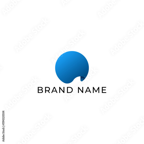 ILLUSTRATION ABSTRACT LETTER O, CIRCLE LOGO ICON GRADIENT BLUE COLOR ELEMENT DESIGN VECTOR 