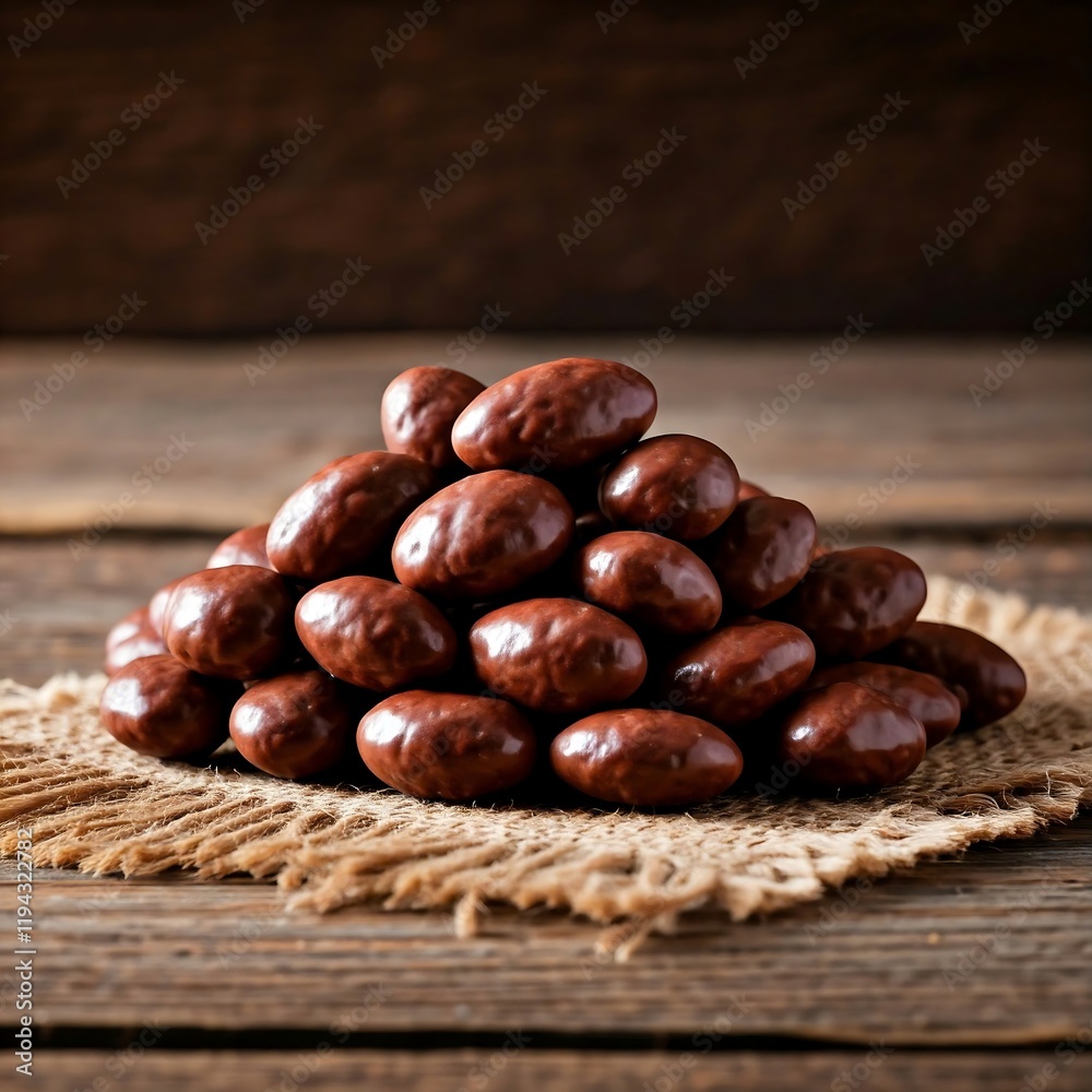 A pile of roasted almonds coated in a layer of dark chocolate. Almonds, Chocolate Covered, Roasted, Nuts, Sweet, Snack, A pile of roasted almonds coated in a layer of dark chocolate. Almonds, Chocolate Covered, Roasted, Nuts, Sweet, Snack,