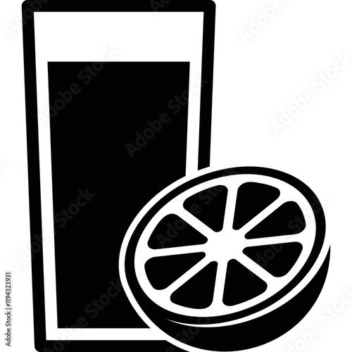 Simple vector icon orange juice
