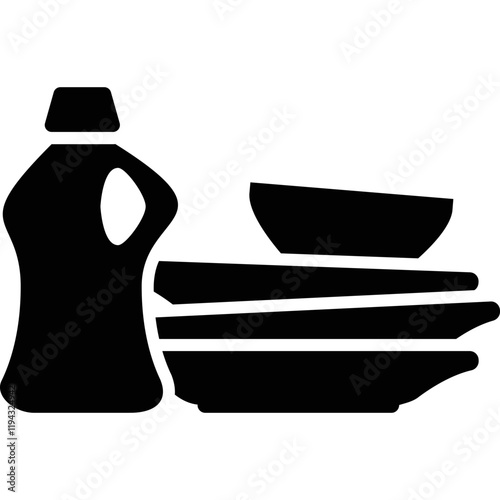 Simple vector icon washing dishes