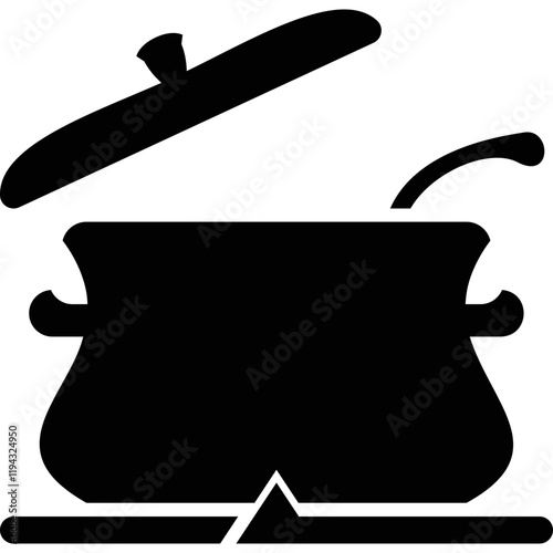 Simple vector icon soup pot