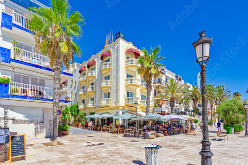 Seafront of Sitges,a beautiful town near Barcelona.