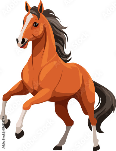 horse running  isolated ai generative