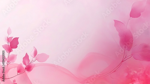 Delicate pink leaves and flowing fabric create a serene image
