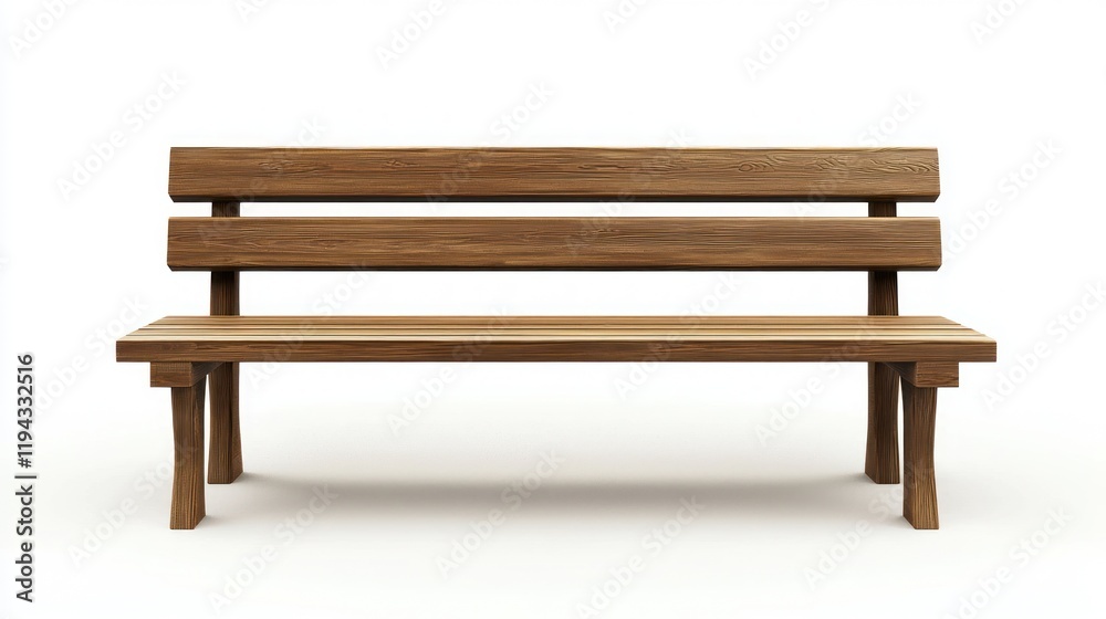 Simple wooden park bench isolated on white. Simple wooden park bench isolated on white.