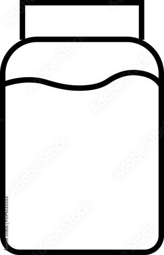 Glass jar kitchen utensil icon, Hand drawn sketch style drawing. canning and preserving. With cover and without lid. ,isolated on a transparent background, PNG, cutout, or clipping path.
