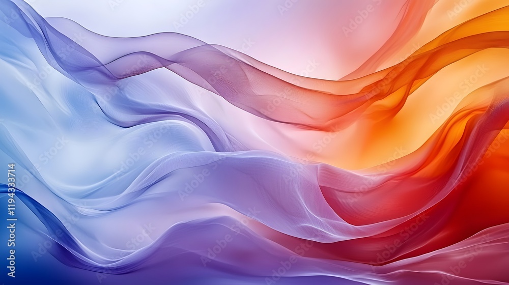 Fototapeta premium Smooth gradient background featuring a mesmerizing display of flowing abstract shapes in a harmonious blend of soothing pastel color tones