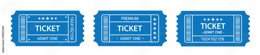 Fototapeta premium Ticket admit set icon, vector illustration