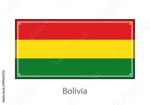 Vector illustration of the Bolivia in pixel art or mosaic style on white background. Collection of flags of the countries of the world.Bolivia
