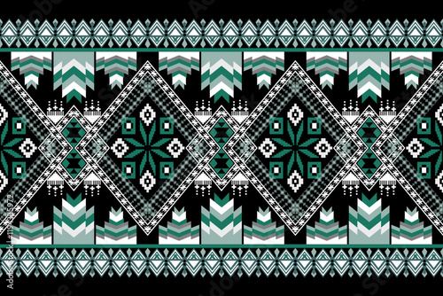 Geometric ethnic pattern seamless, Geometric design ,Aztec embroidery border seamless patterns.ethnic design, hipster backdrop, wallpaper Background, Design curtain, carpet ,fabric ,textile