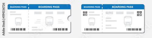 Train boarding pass ticket icon, vector illustration