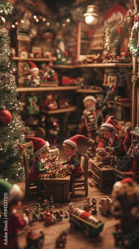Christmas Elves Workshop: A Festive Miniature Scene