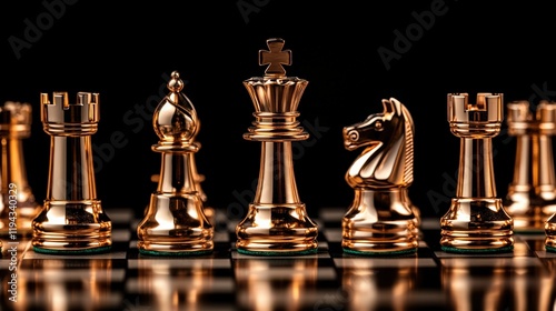 Elegant Gold Chess Set Pieces for Luxury Home Decor and Strategic Gaming photo