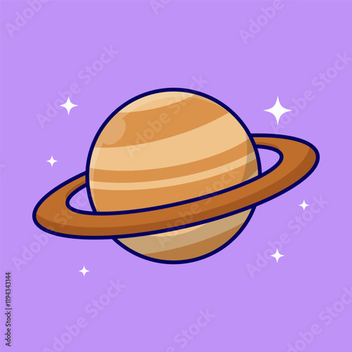 illustration cute cartoon planet