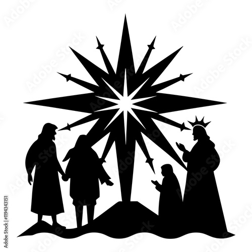 bethlehem star silhouette vector