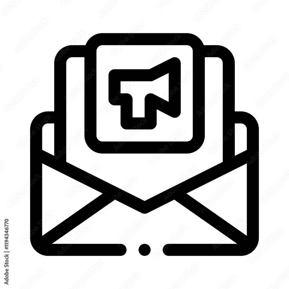 Email marketing line icon