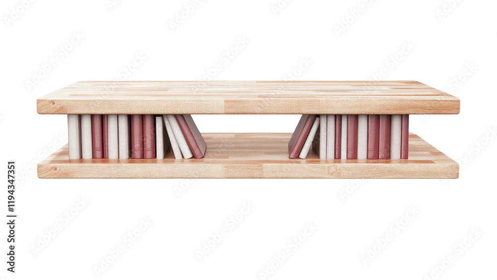 Blank wooden shelf concept. Wooden shelf displaying books in a minimalist design. Blank wooden shelf concept. Wooden shelf displaying books in a minimalist design.
