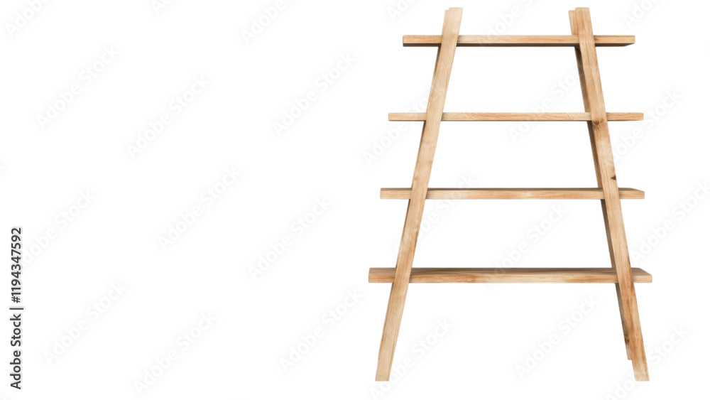 Blank wooden shelf concept. Wooden ladder on transparent background. Blank wooden shelf concept. Wooden ladder on transparent background.