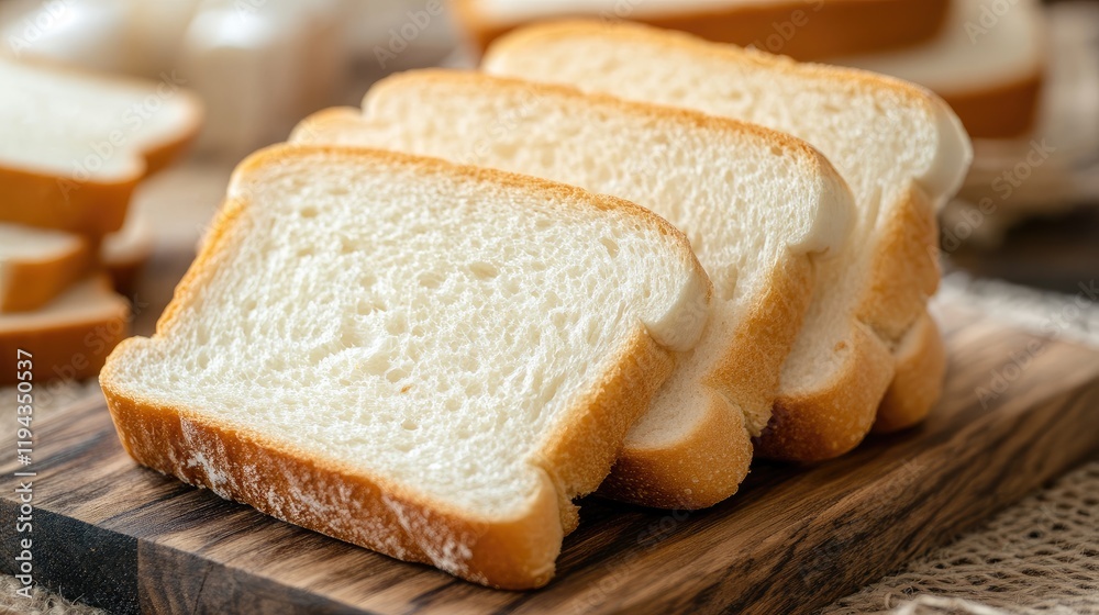Freshly Sliced White Bread on Rustic Wooden Cutting Board Ideal for Healthy Snack Presentation and Culinary Displays Freshly Sliced White Bread on Rustic Wooden Cutting Board Ideal for Healthy Snack Presentation and Culinary Displays