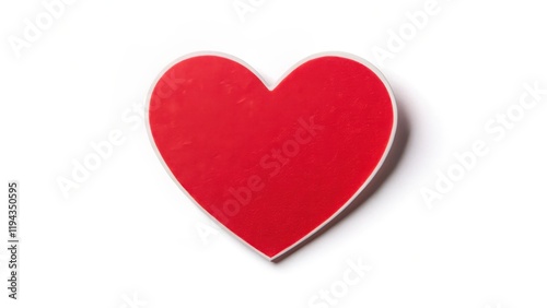 Red Heart Shape Sticker Isolated on White Background, label design, minimalist,  label design