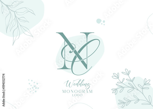 CN NC wedding initial monogram logo