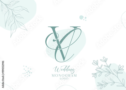 CV VC wedding initial monogram logo