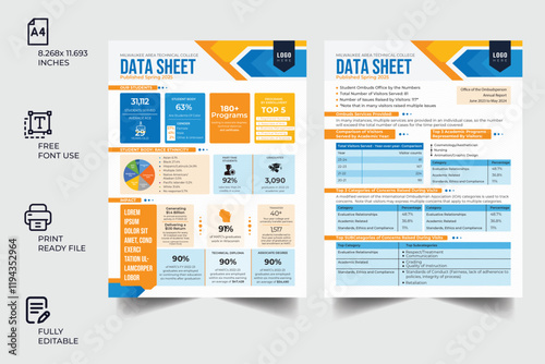 Technical Data Sheet layout template. Product Catalogue & modern a4 product catalog design template, Minimalist product brochure template design, A4 flyer, corporate flyer, business flyer, catalog