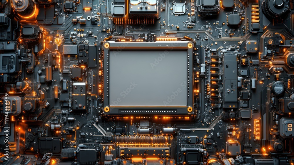 Fototapeta premium Abstract Circuit Board: Futuristic Technology and Digital Design