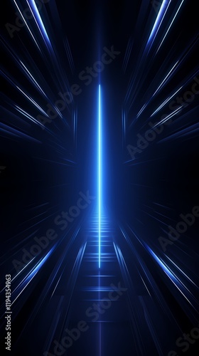 Digital technology blue and black grid future tunnel poster background