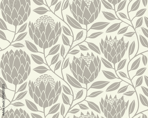 Abstract floral seamless pattern with dotted style. flower and leaves background.