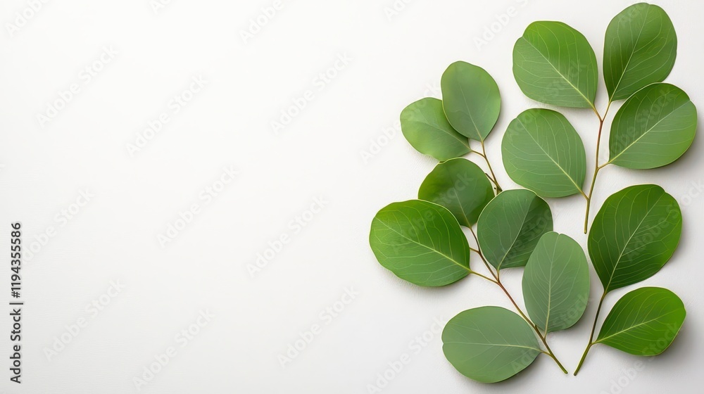 A photostock of decorative eucalyptus wreaths with soft green leaves, isolated on a clean white background, elegant and minimal, High Quality A photostock of decorative eucalyptus wreaths with soft green leaves, isolated on a clean white background, elegant and minimal, High Quality