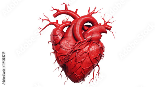 High resolution 3D render of a realistic human heart 