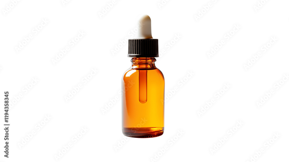 Amber Glass Bottle with Dropper on a transparent background Amber Glass Bottle with Dropper on a transparent background