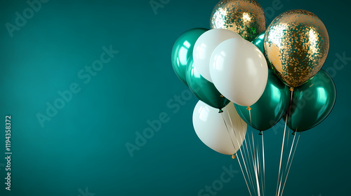 Wallpaper Mural Golden and green festive balloon party Torontodigital.ca