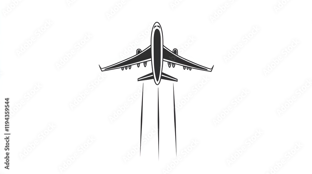 Airplane Taking Off Leaving Contrail Airplane Taking Off Leaving Contrail