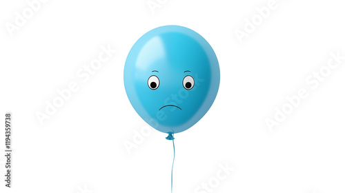 Sad Blue Balloon Illustration Perfect on a transparent background