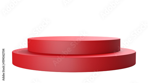 Red Platform Display Stand for Product Showcase 