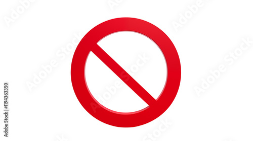 Prohibition Sign Red Circle with Diagonal Slash 