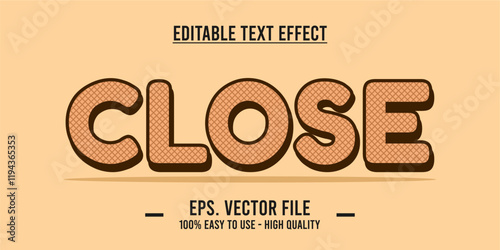 Close shop typography word art illustration, poster, editable text effect, file EPS