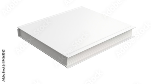 Blank White Book Mockup on a transparent background